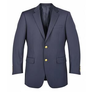 SOLD:Lauren Ralph Lauren Navy Wool Blazer Gold Buttons Single Breasted Men's 42R